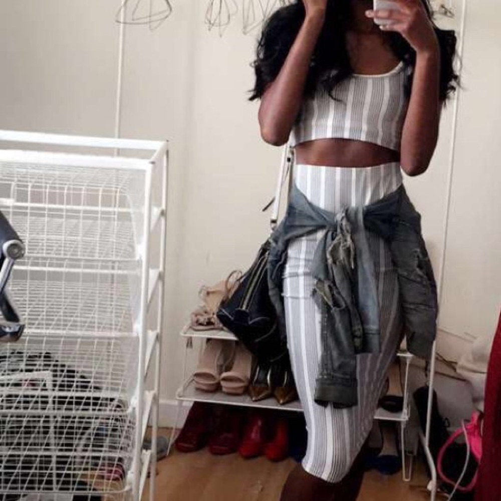 Two Piece Crop Top & Skirt